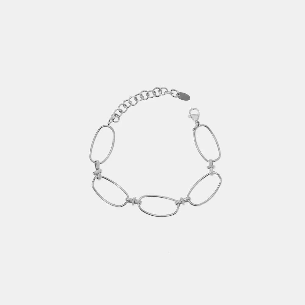 Trendsi Silver / One Size Titanium Steel Chain Bracelet