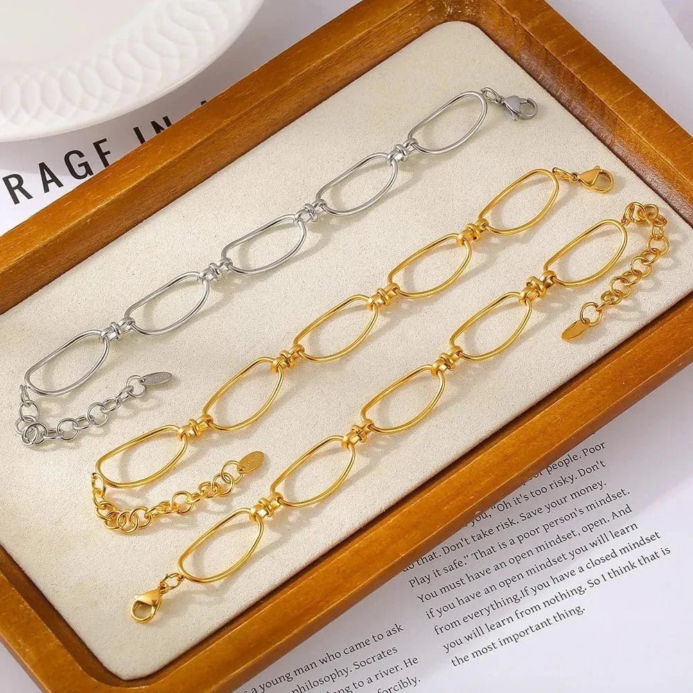 Titanium Steel Chain Bracelet - Gold by Trendsi from FREYA’S CLOSET