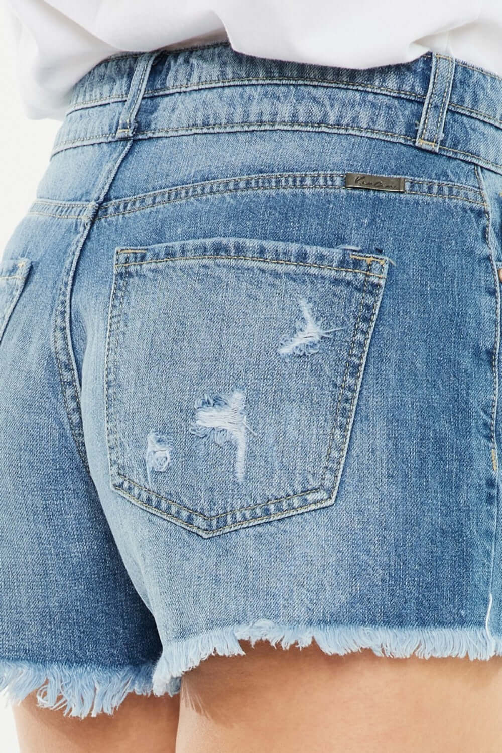 Trendsi Bottoms Kancan Full Size High Rise Raw Hem Denim Shorts Kancan Full Size High Rise Raw Hem Denim Shorts