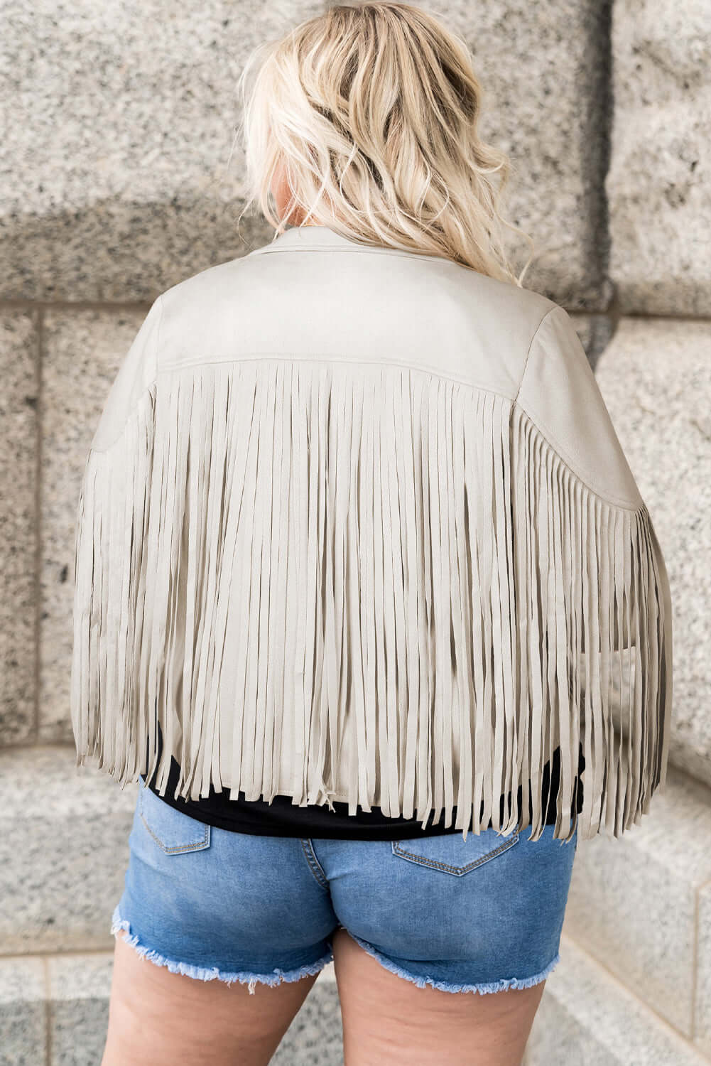 Trendsi Jackets Plus Size Fringe Open Front Jacket Plus Size Fringe Open Front Jacket