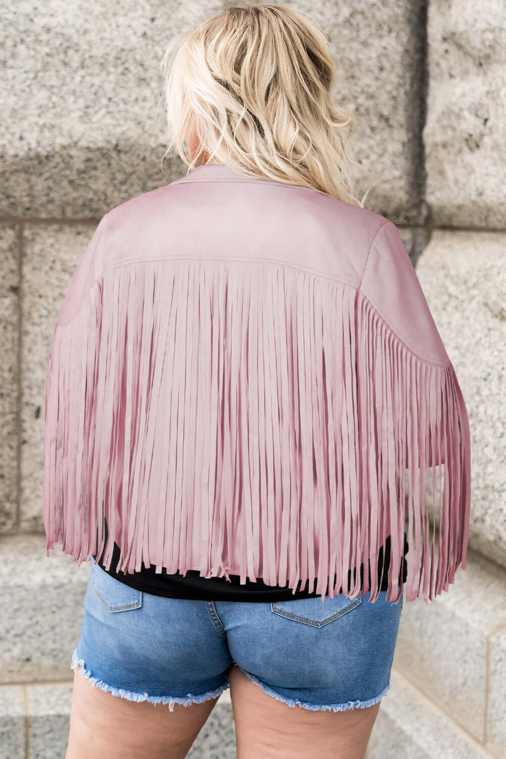 Trendsi Jackets Plus Size Fringe Open Front Jacket Plus Size Fringe Open Front Jacket
