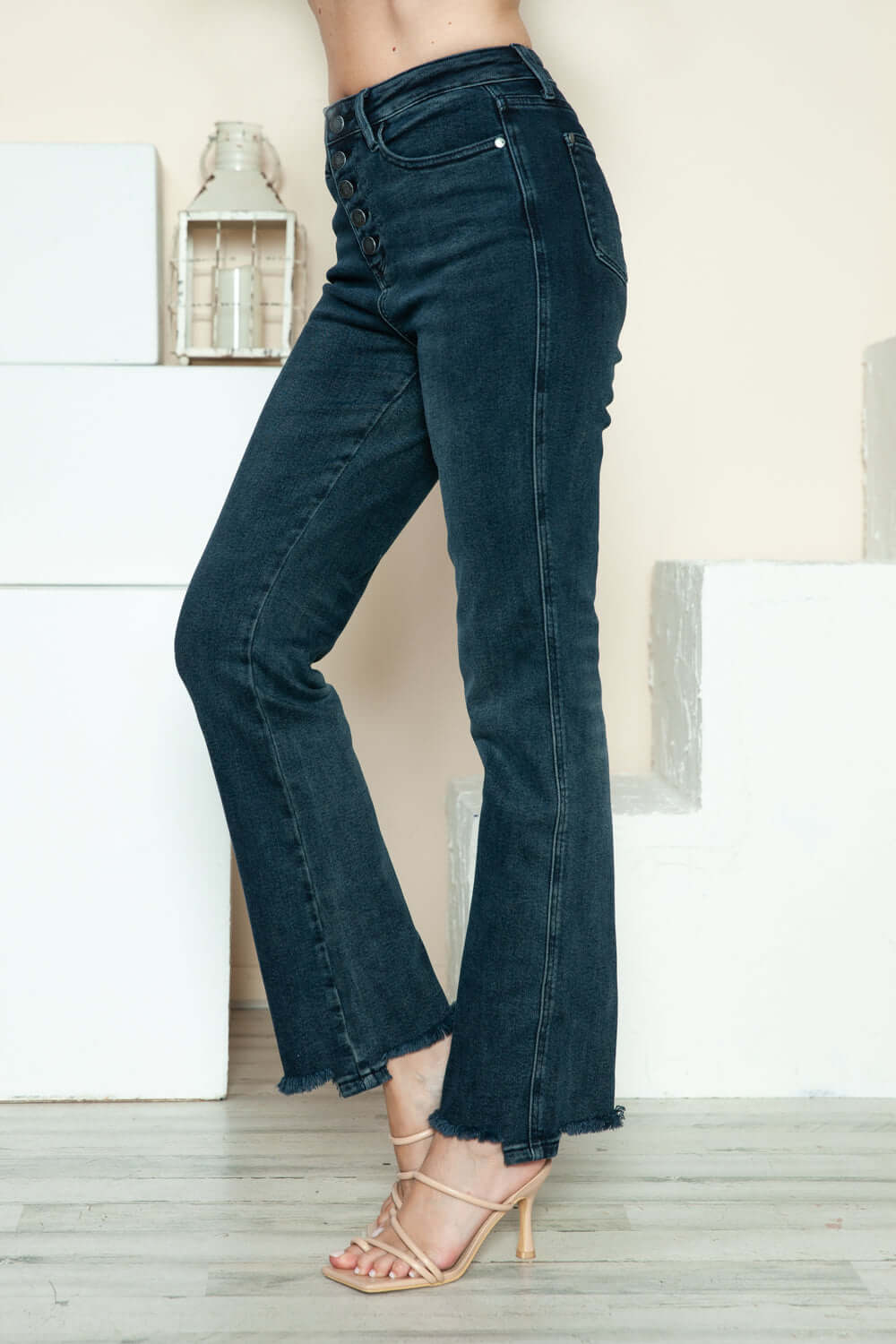 Trendsi Jeans Judy Blue Full Size Button Fly Hem Destroy Straight Jeans Judy Blue Full Size Button Fly Hem Destroy Straight Jeans