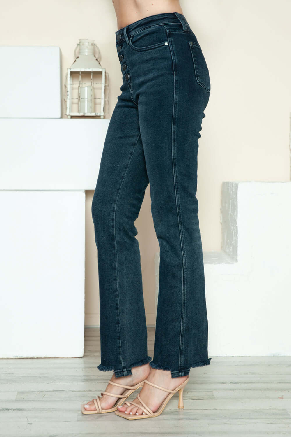 Trendsi Jeans Judy Blue Full Size Button Fly Hem Destroy Straight Jeans Judy Blue Full Size Button Fly Hem Destroy Straight Jeans