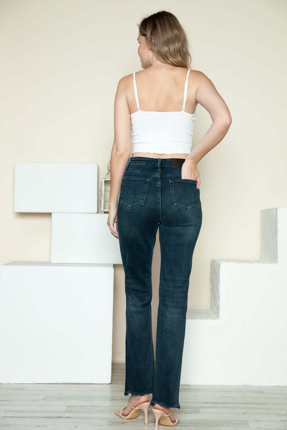 Trendsi Jeans Judy Blue Full Size Button Fly Hem Destroy Straight Jeans Judy Blue Full Size Button Fly Hem Destroy Straight Jeans