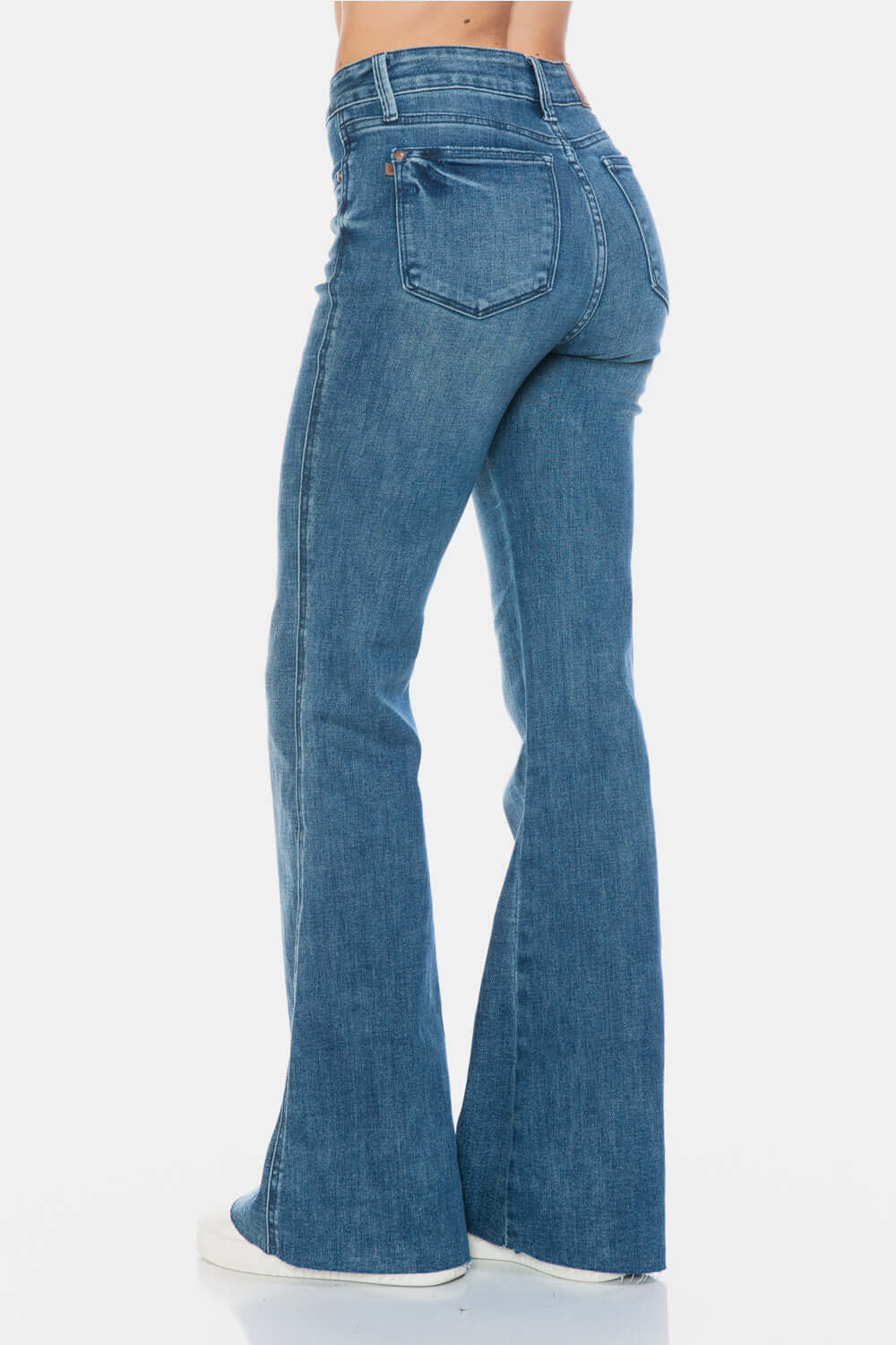 Trendsi Jeans Judy Blue Full Size Tummy Control Cut Hem Flare Jeans Judy Blue Tummy Control Flare Jeans