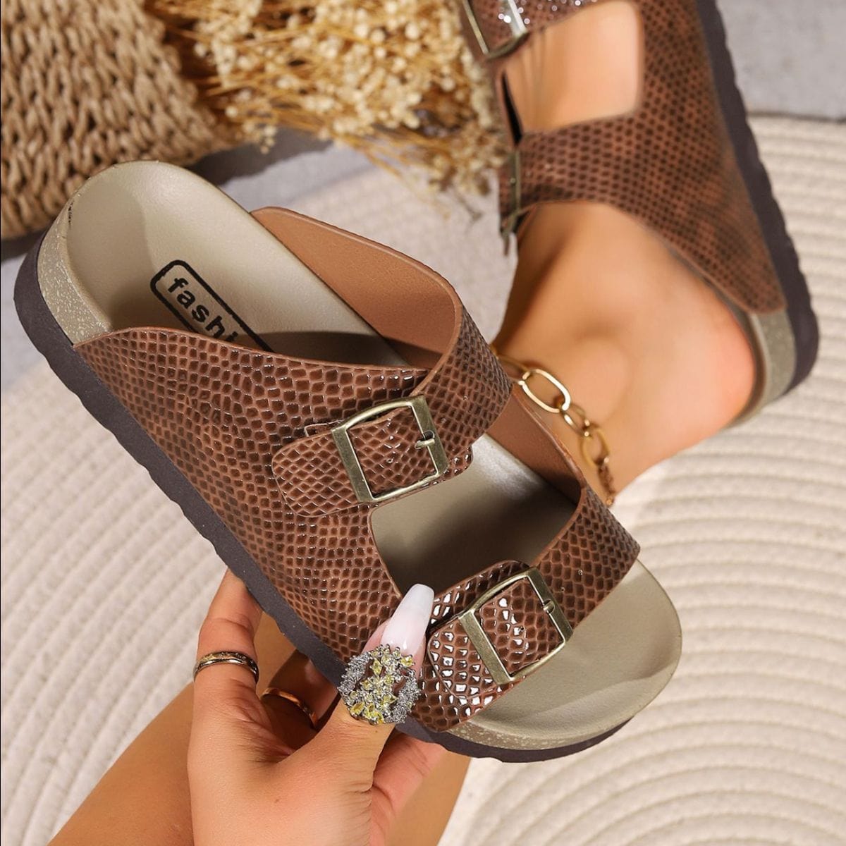 Trendsi Sandals PU Leather Buckle Sandals PU Leather Buckle Sandals