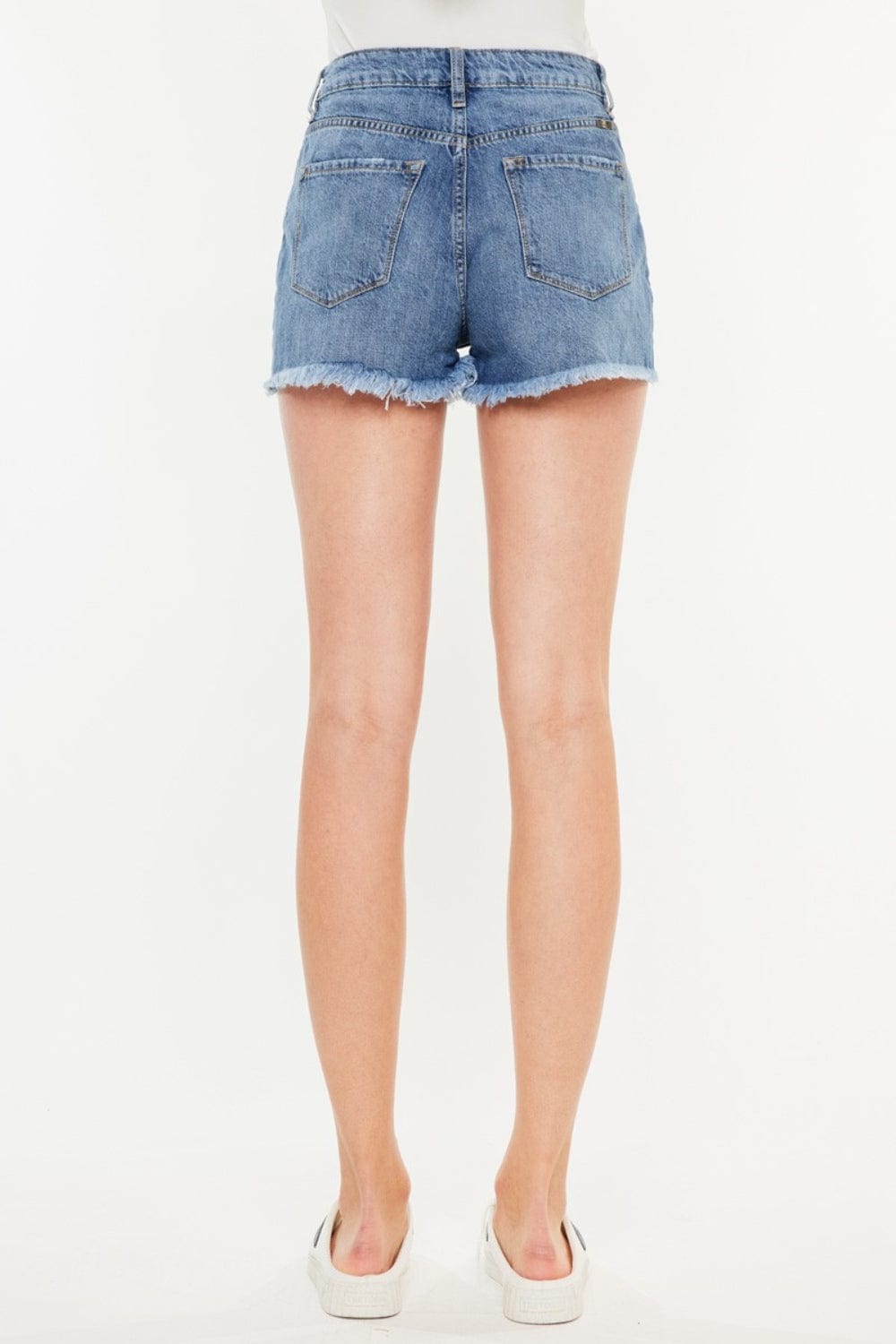 Trendsi Shorts Kancan Distressed Raw Hem High Waist Denim Shorts Kancan Distressed Raw Hem High Waist Denim Shorts