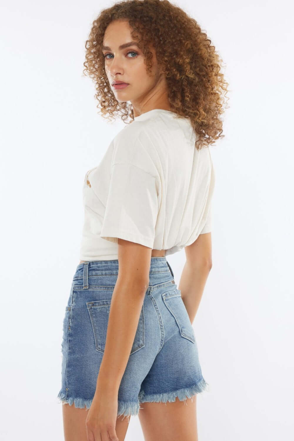 Trendsi Shorts Kancan High Rise Frayed Hem Denim Shorts Kancan High Rise Frayed Hem Denim Shorts
