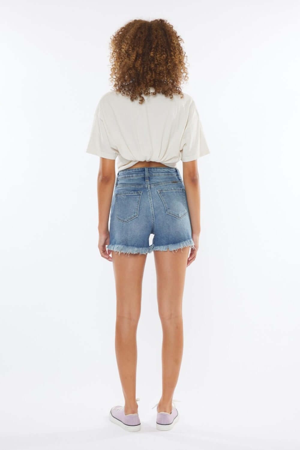 Trendsi Shorts Kancan High Rise Frayed Hem Denim Shorts Kancan High Rise Frayed Hem Denim Shorts