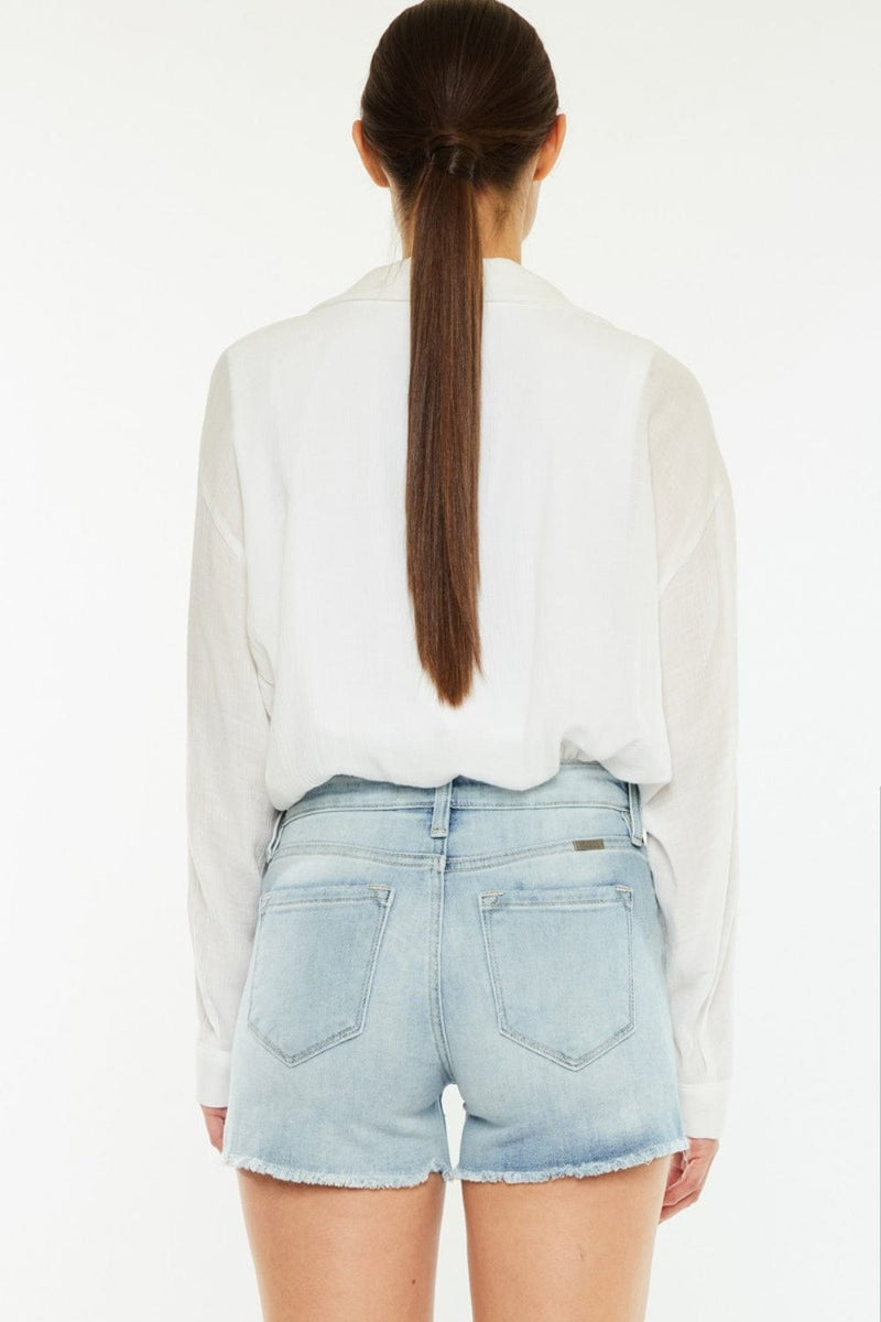 Trendsi Shorts Kancan High Rise Side Slit Denim Shorts Kancan High Rise Side Slit Denim Shorts