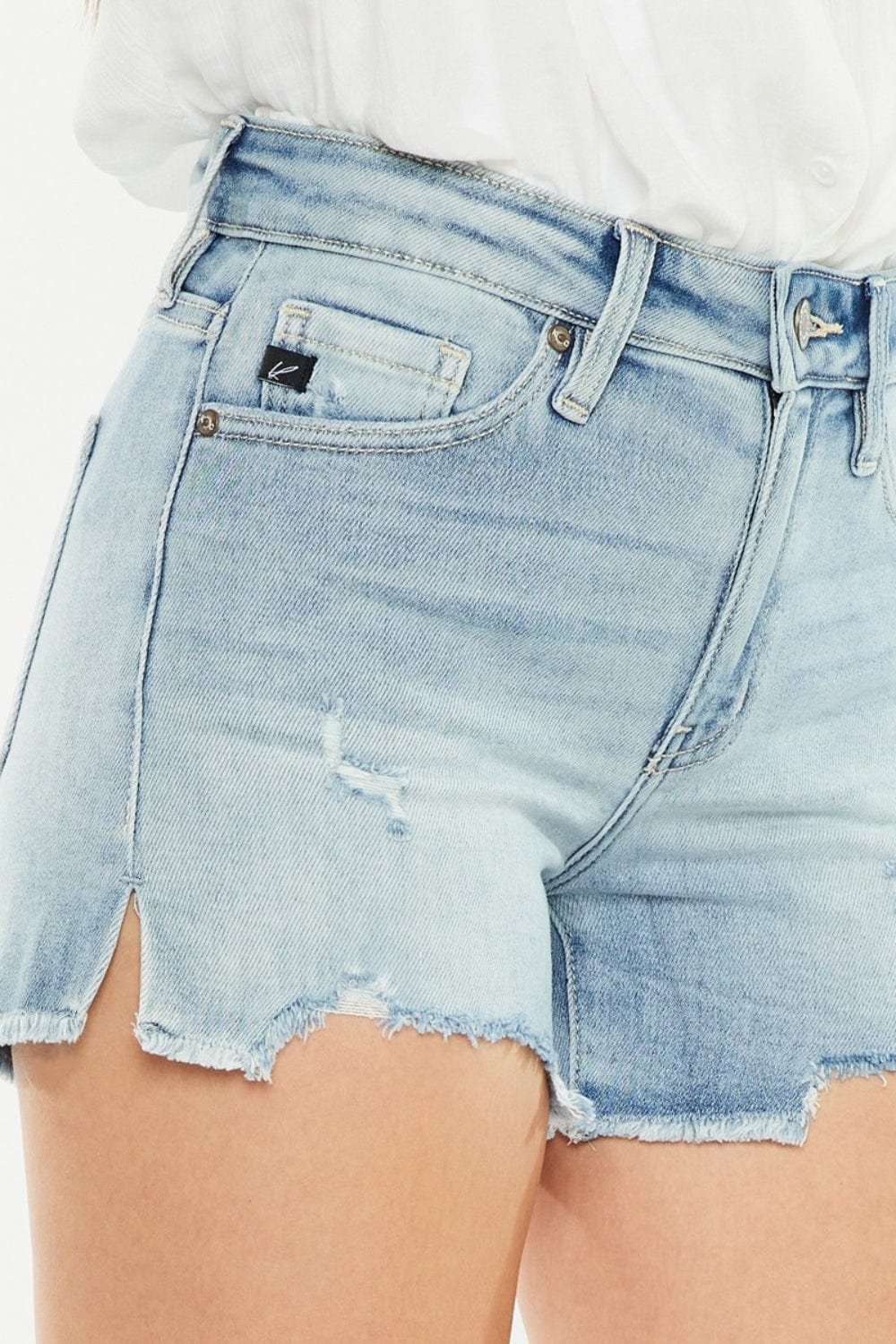Trendsi Shorts Kancan High Rise Side Slit Denim Shorts Kancan High Rise Side Slit Denim Shorts