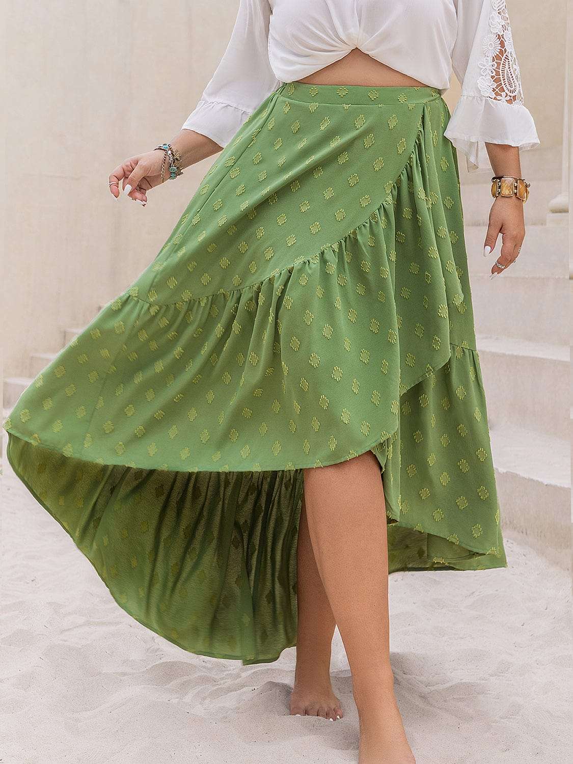 Trendsi Skirt Plus Size High-Low Skirt Plus Size High-Low Skirt | Stylish and Versatile