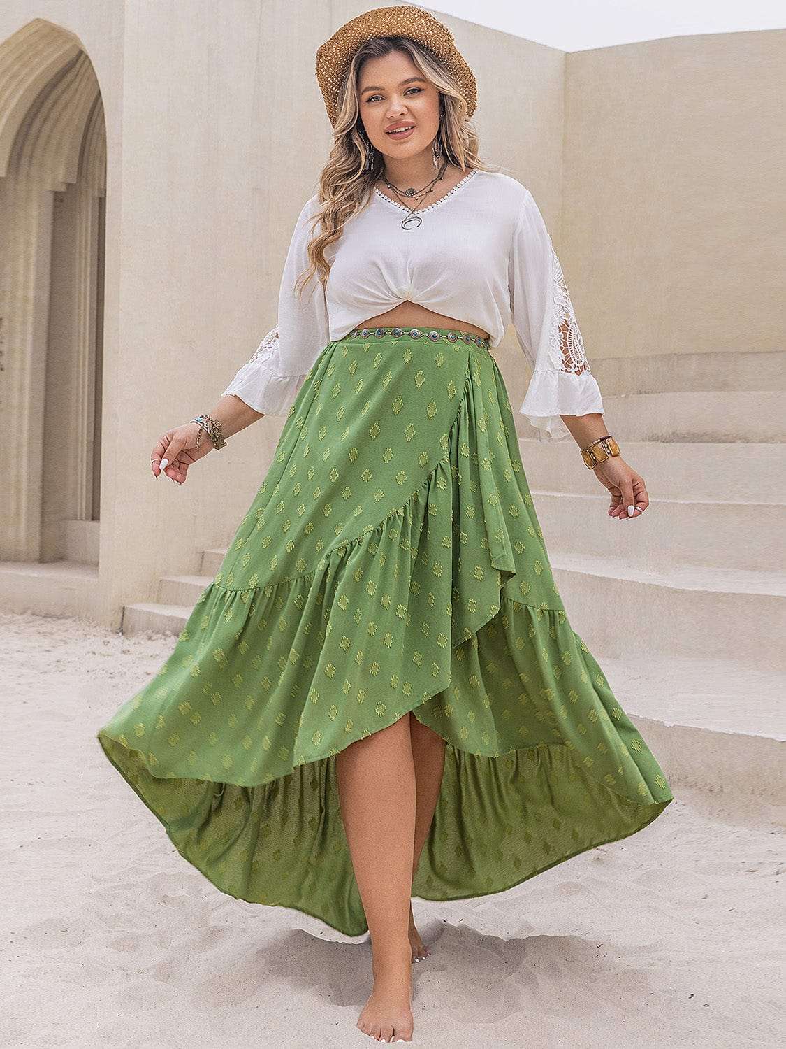 Trendsi Skirt Plus Size High-Low Skirt Plus Size High-Low Skirt | Stylish and Versatile
