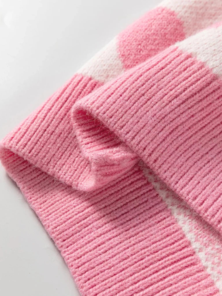 Valentine Heart Round Neck Sweater - Blush Pink by Trendsi from FREYA’S CLOSET