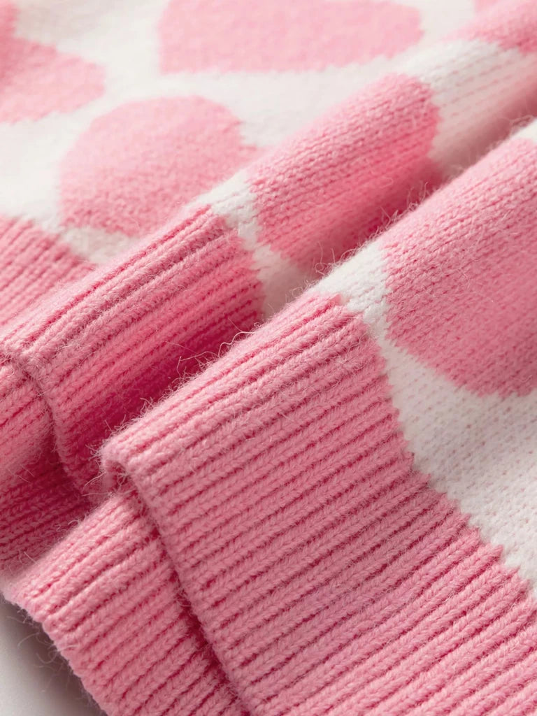 Valentine Heart Round Neck Sweater - Blush Pink by Trendsi from FREYA’S CLOSET