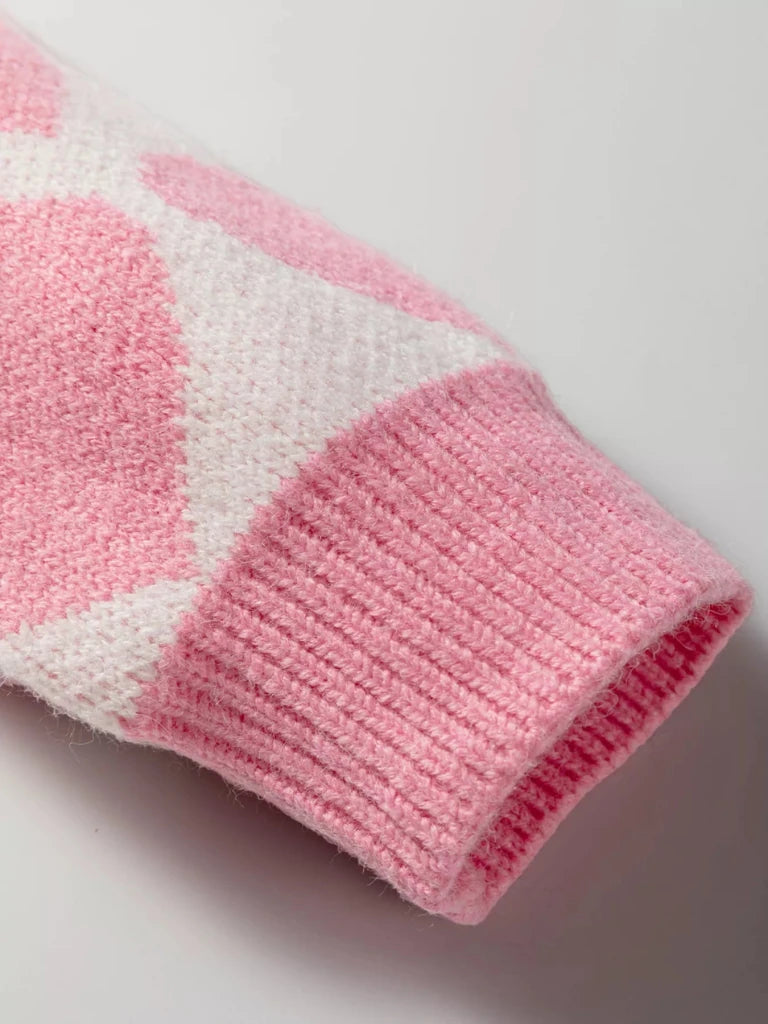 Valentine Heart Round Neck Sweater - Blush Pink by Trendsi from FREYA’S CLOSET