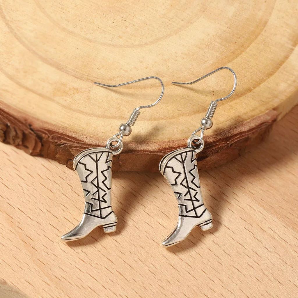 Western Cowboy Boot Dangle Earrings - Style B by Trendsi from FREYA’S CLOSET