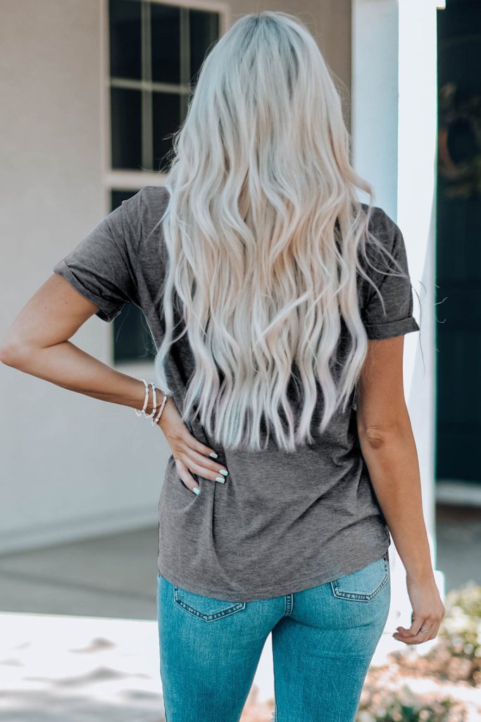 WIFEY Leopard Graphic Short Sleeve Tee - Mid Gray by Trendsi from FREYA’S CLOSET