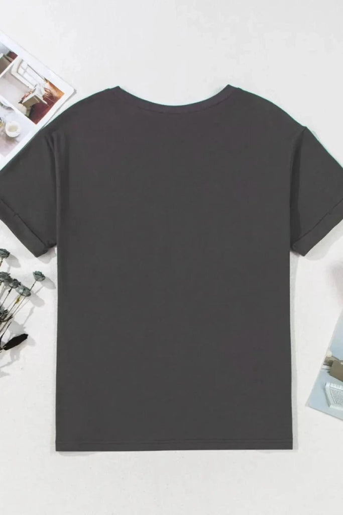 YALL Cowboy Boots Graphic Short Sleeve T-Shirt - Dark Gray by Trendsi from FREYA’S CLOSET