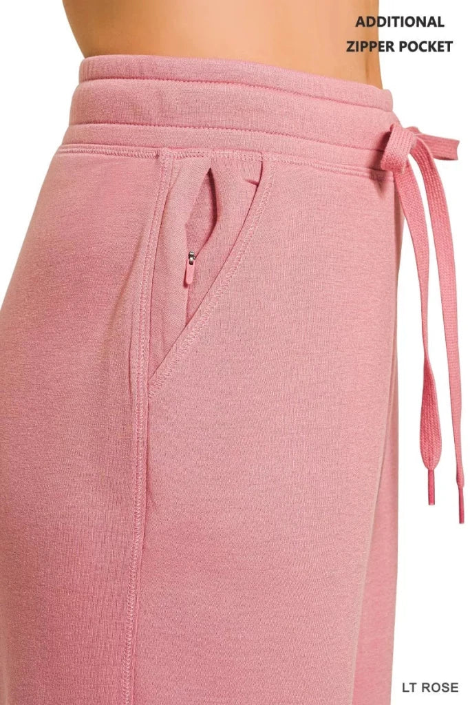 Zenana Drawstring Scuba Joggers with Pockets - LT ROSE by Trendsi from FREYA’S CLOSET