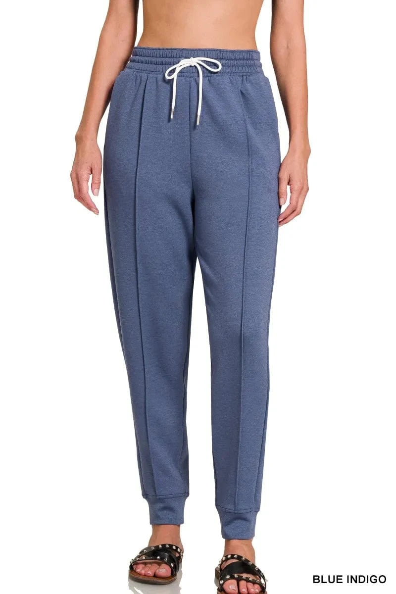 Trendsi BLUE INDIGO / S Zenana Drawstring Scuba Sweatpants with Pockets