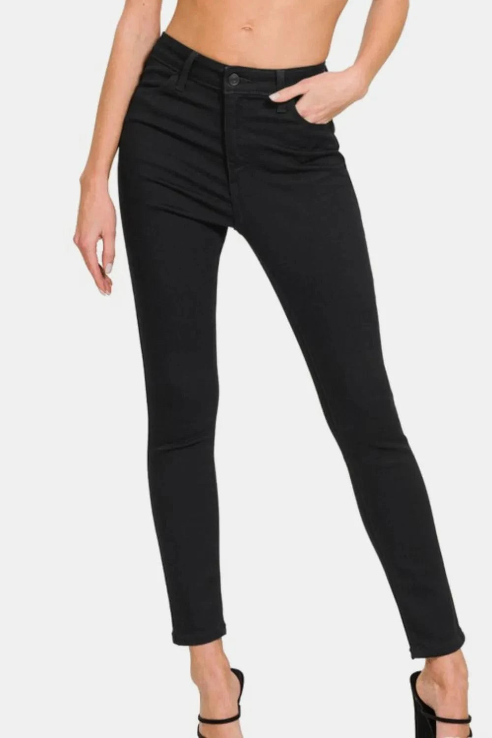 Trendsi Black / 0(24) Zenana High Rise Skinny Jeans with Pockets