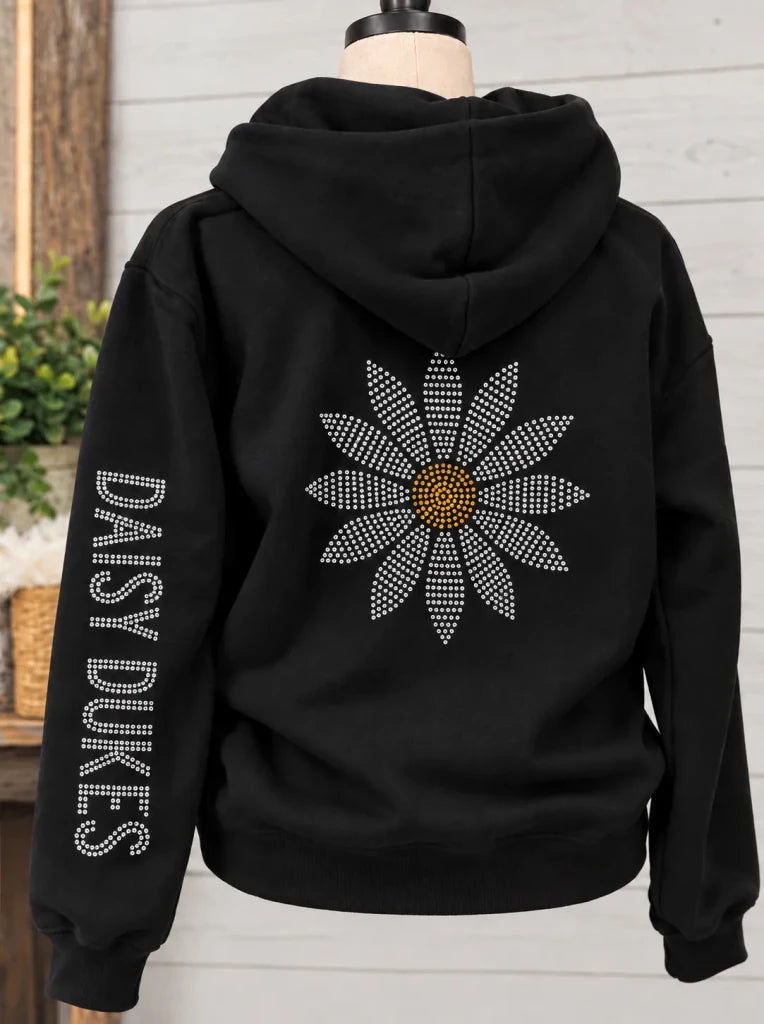 Zip Up Hoodies w/Rhinestones black - S by Unik from FREYA’S CLOSET