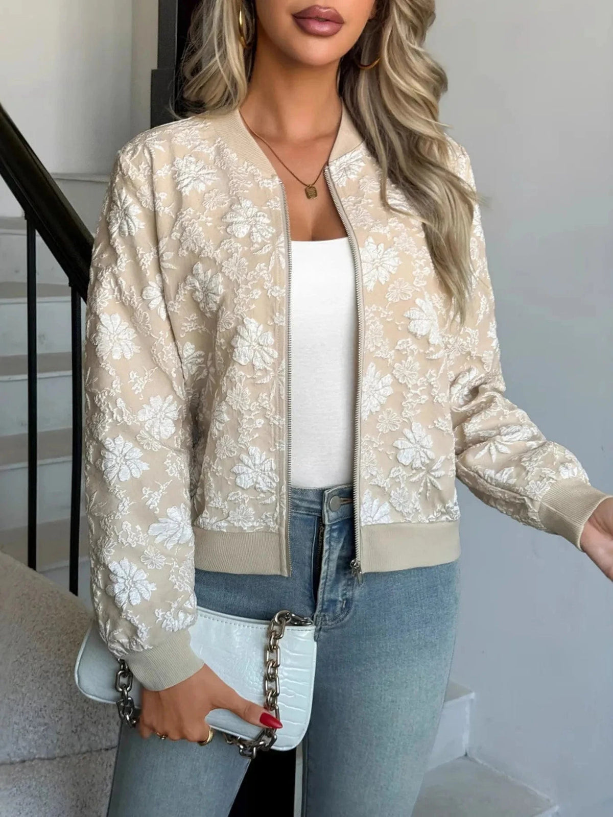 Trendsi Zip Up Long Sleeve Jacket