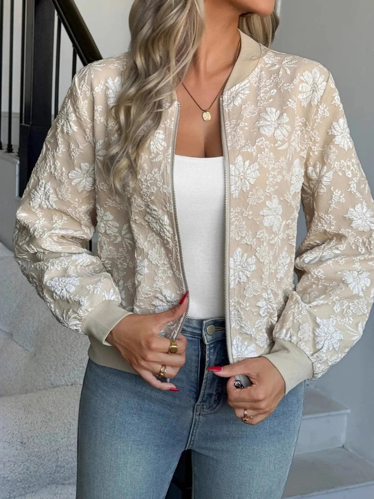 Trendsi Zip Up Long Sleeve Jacket