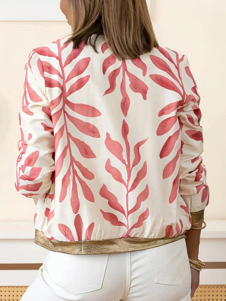 Zip Up Long Sleeve Jacket - Pink by Trendsi from FREYA’S CLOSET